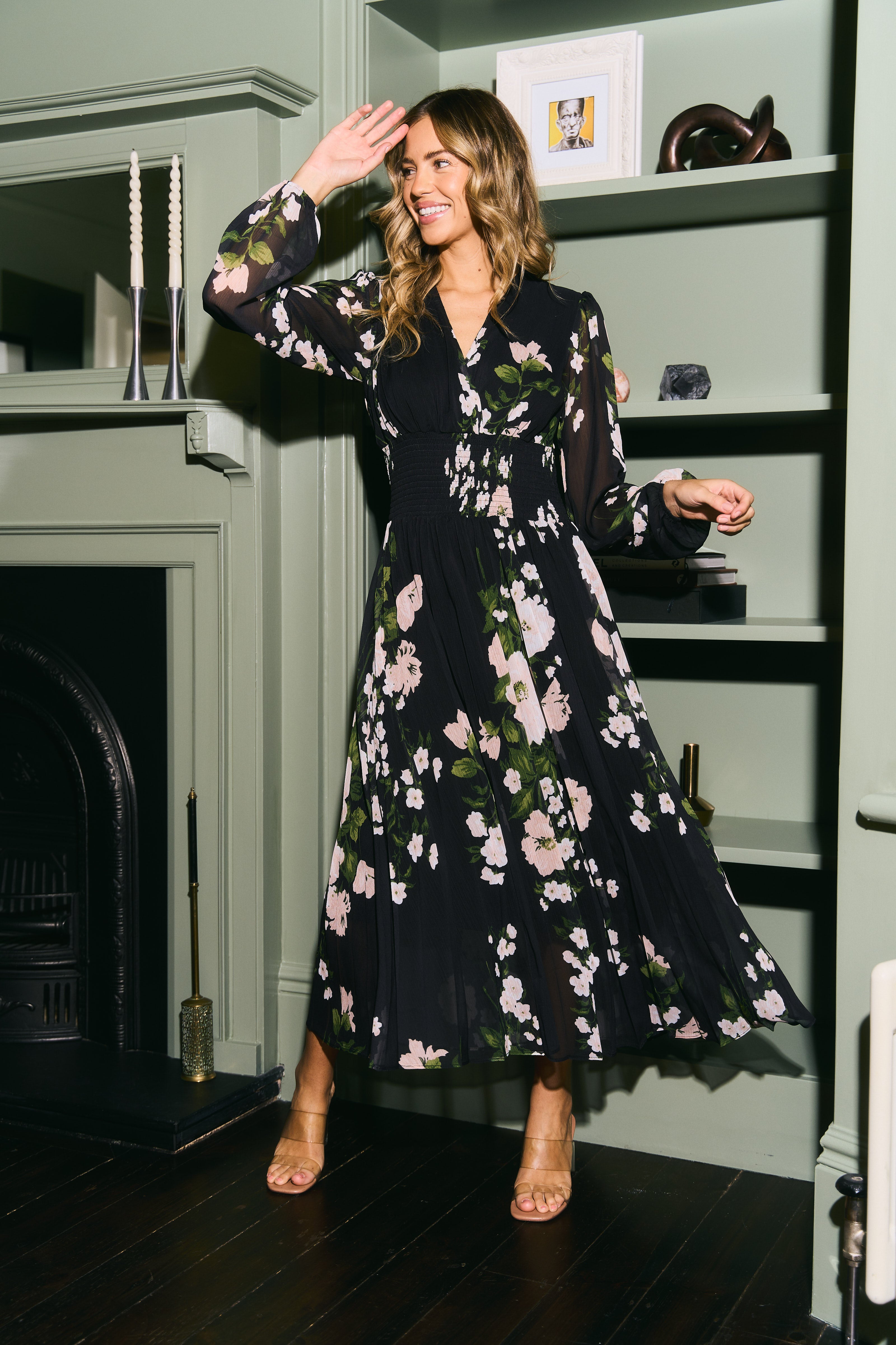 Wrap Front Pleated Midi Dress – Urban Touch