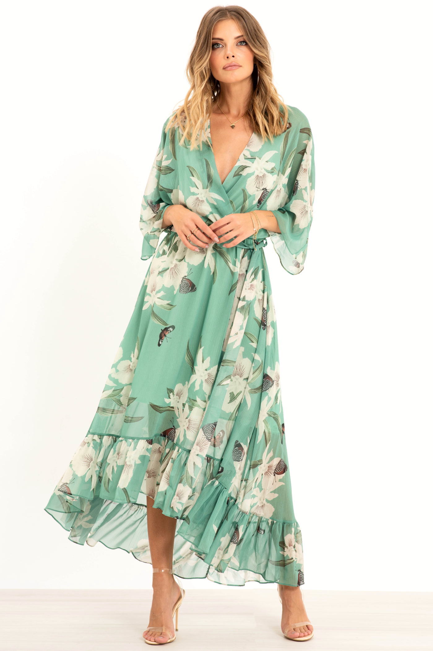 Kimono Wrap Floral Dress – Urban Touch