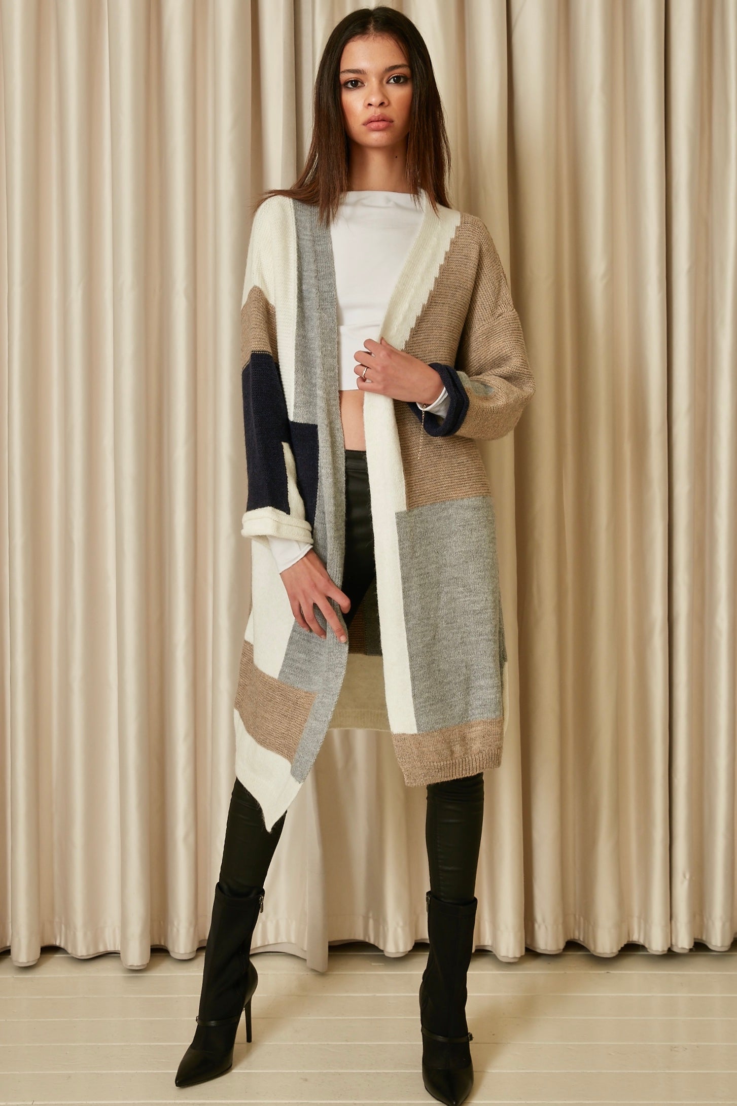 Topshop stripe on sale colorblock cardigan