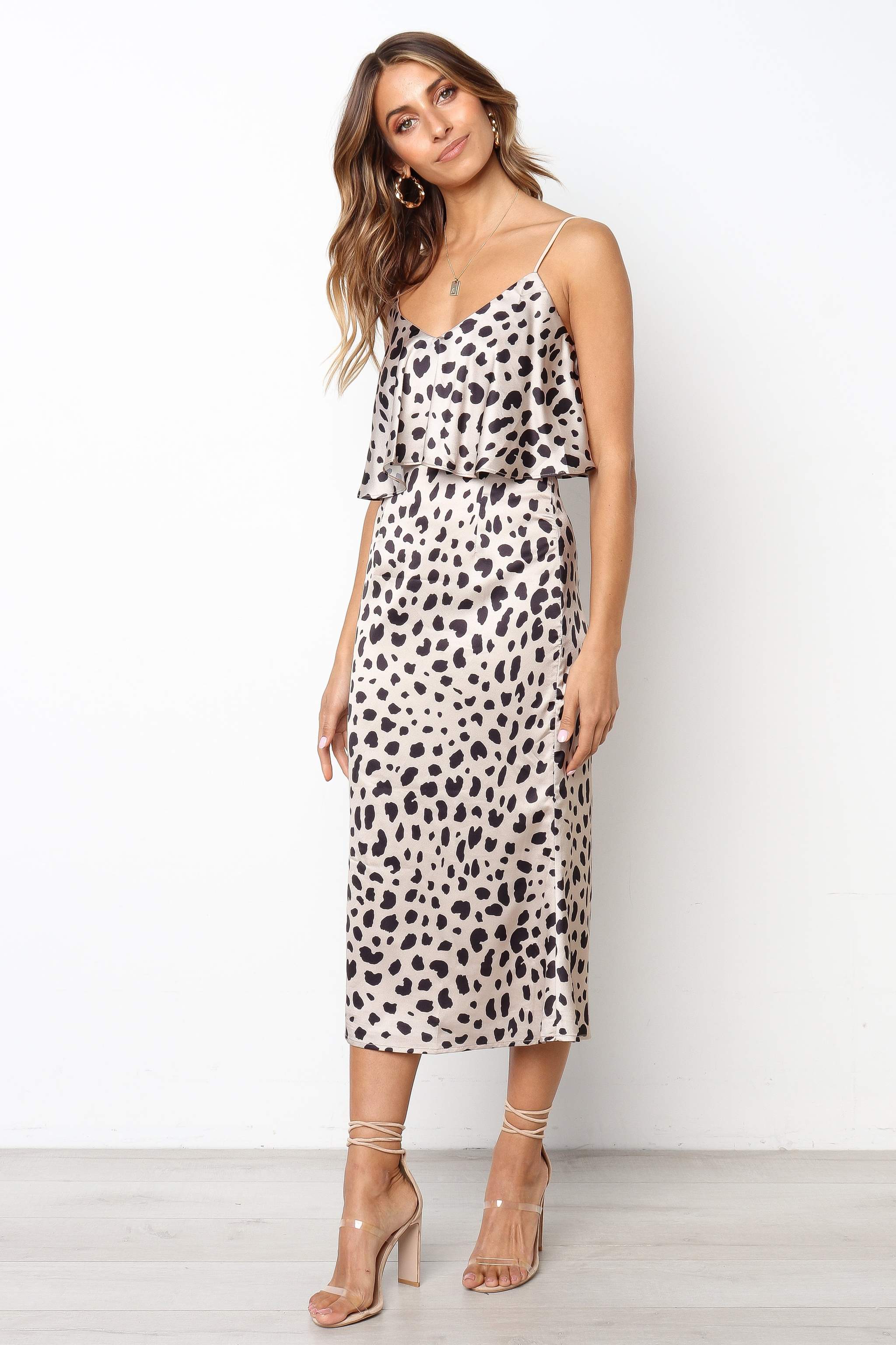 animal print midi slip dress Limited Collection Women's Plus Size Brown Leopard Print Midi Slip Dress Size 26-28